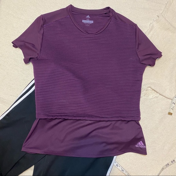 Purple adidas crop top or full length top with drawstring detail - Picture 2 of 5